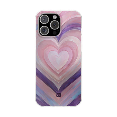 Lavender Pulse Hearts · Soft Mobilskal för iPhone