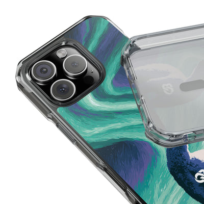 Arctic Aurora Bear · Clear Impact Magnetic Phone Case for iPhone · Teal