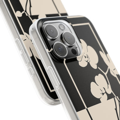 Beige Lite Phone Case for iPhone - Nocturnal Orchid Frame