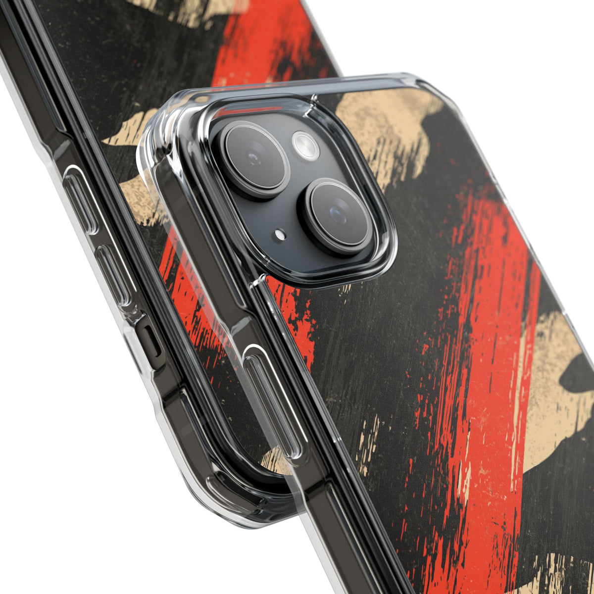 Urban Slash Camo · Clear Impact Magnetic Phone Case for iPhone · Black