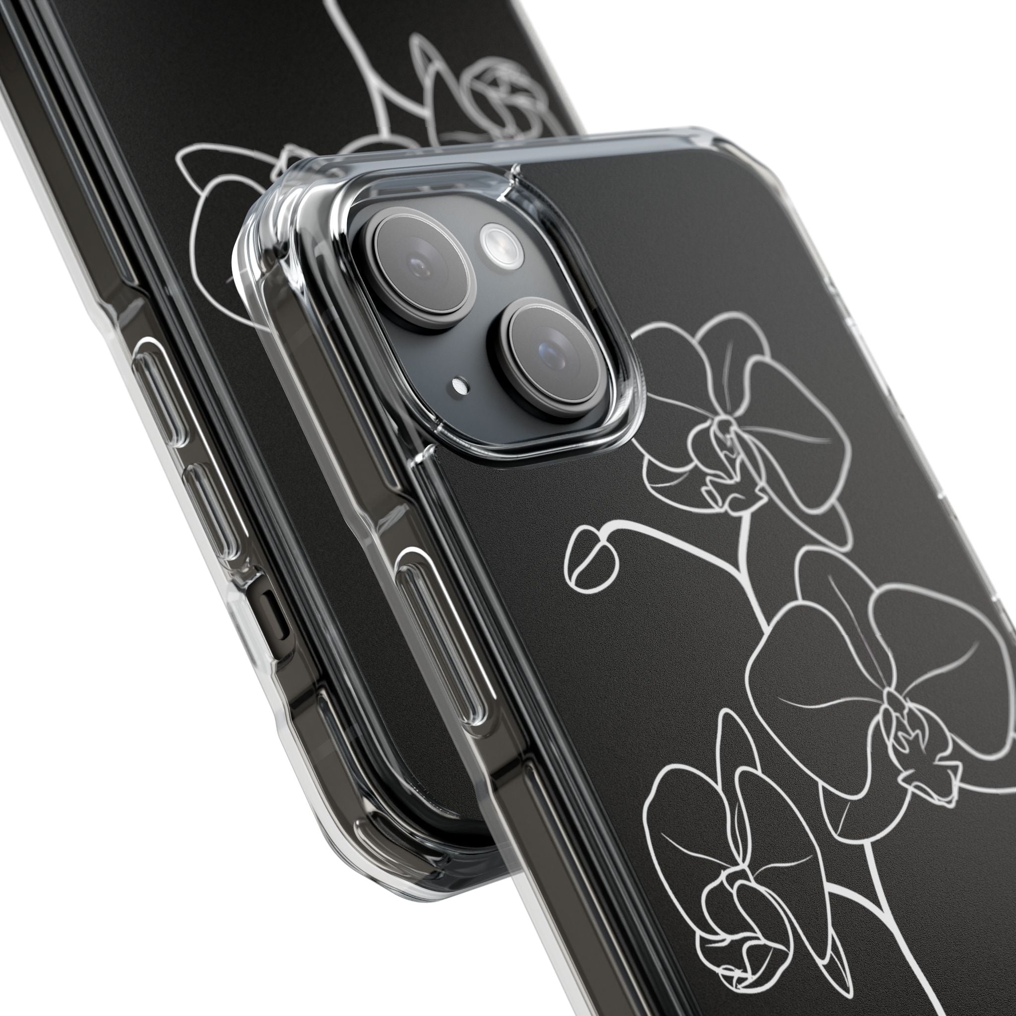 Black Impact MagSafe Phone Case for iPhone - Noir Alabaster Orchid