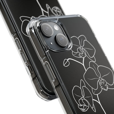 Black Impact MagSafe Phone Case for iPhone - Noir Alabaster Orchid
