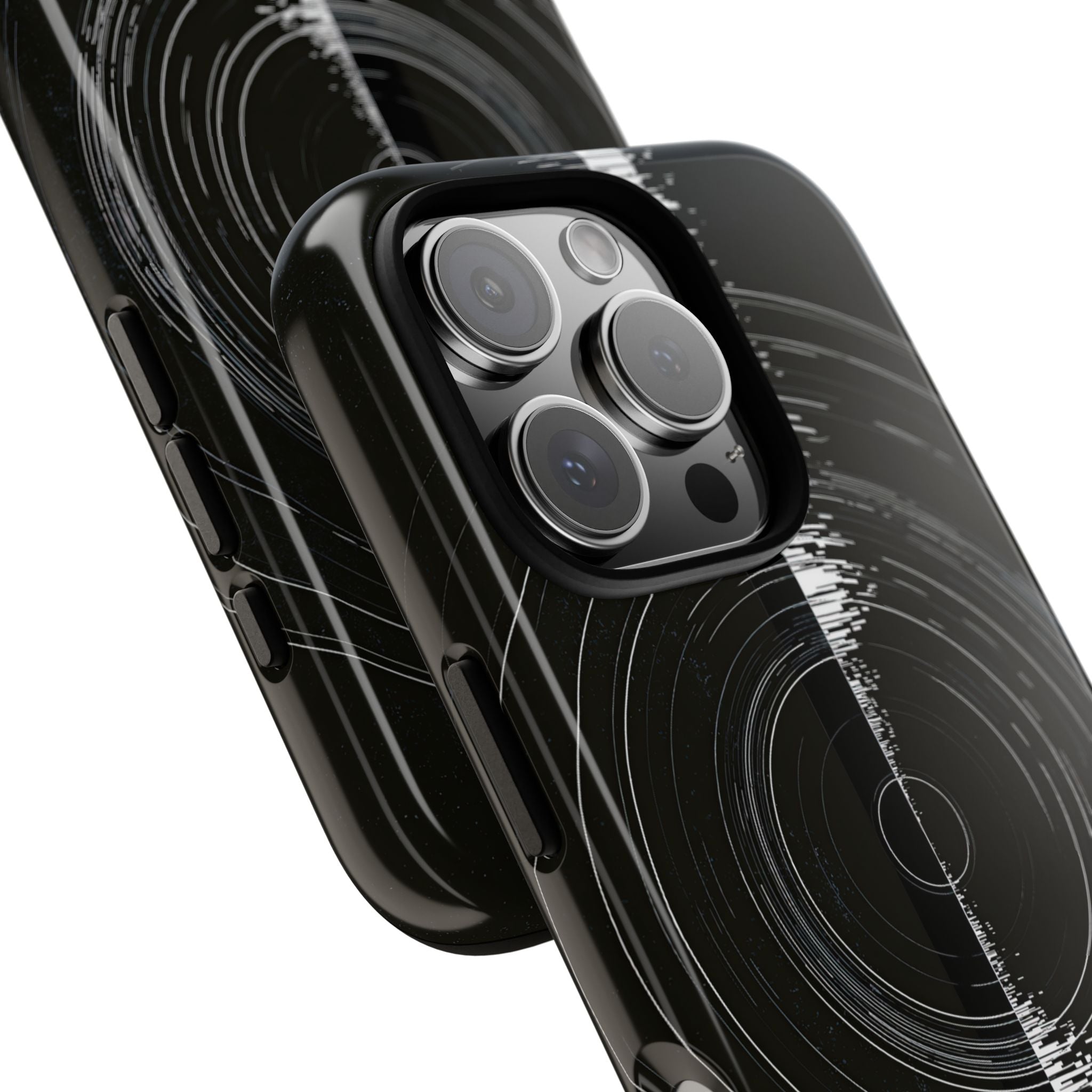 Black Tough Phone Case for iPhone - Obsidian Orbital Signal