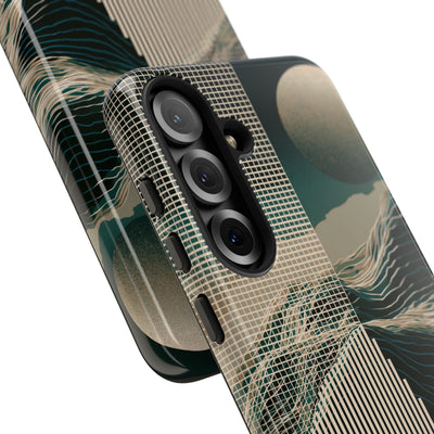 Green Tough Phone Case for Samsung - Lunar Moss Topography