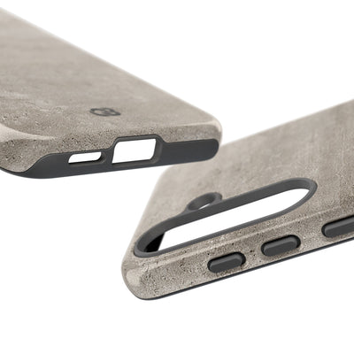 Grey Tough Phone Case for Samsung - Brutalist Stone Grit