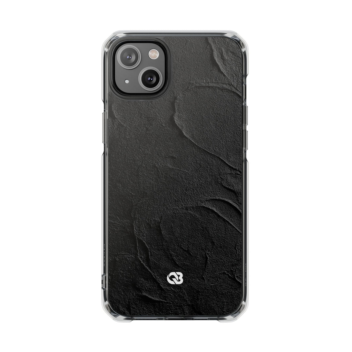 Obsidian Stucco Relief · Clear Impact Magnetic Phone Case for iPhone ·  Black
