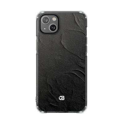 Obsidian Stucco Relief · Clear Impact Magnetic Phone Case for iPhone ·  Black