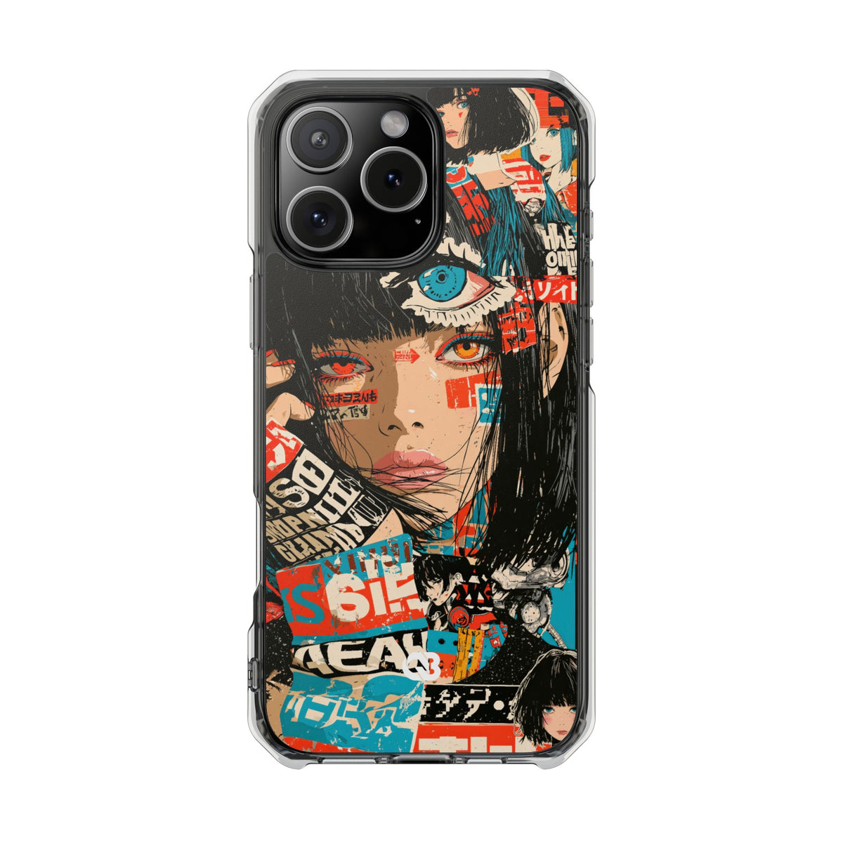 Shibuya Street Collage · Clear Impact Magnetic Phone Case for iPhone · Red