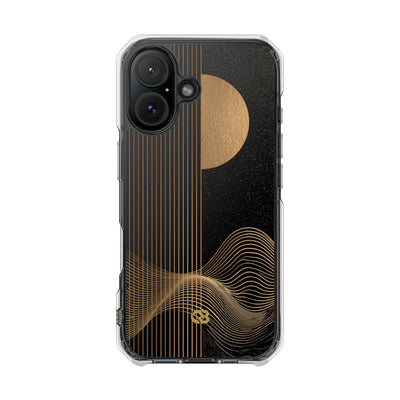 Lunar Topo Horizon · Clear Impact Magnetic Phone Case for iPhone · Black