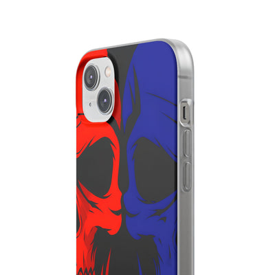 Crimson Cobalt Skulls · Soft Phone Case for iPhone