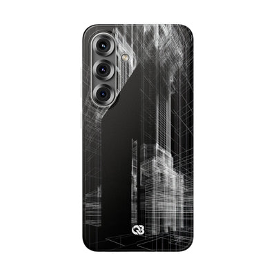 Black Lite Phone Case for Samsung - Ghost Urban Wireframe