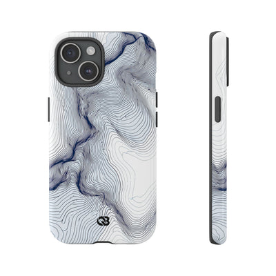 White Tough Phone Case for iPhone - Nordic Ridge Topo