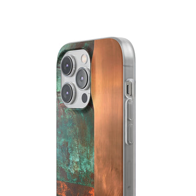 Teal Lite Phone Case for iPhone - Verdigris Copper Slab