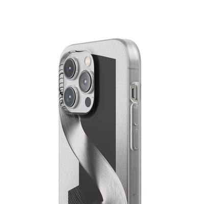 Grey Lite Phone Case for iPhone - Obsidian Moiré Wave