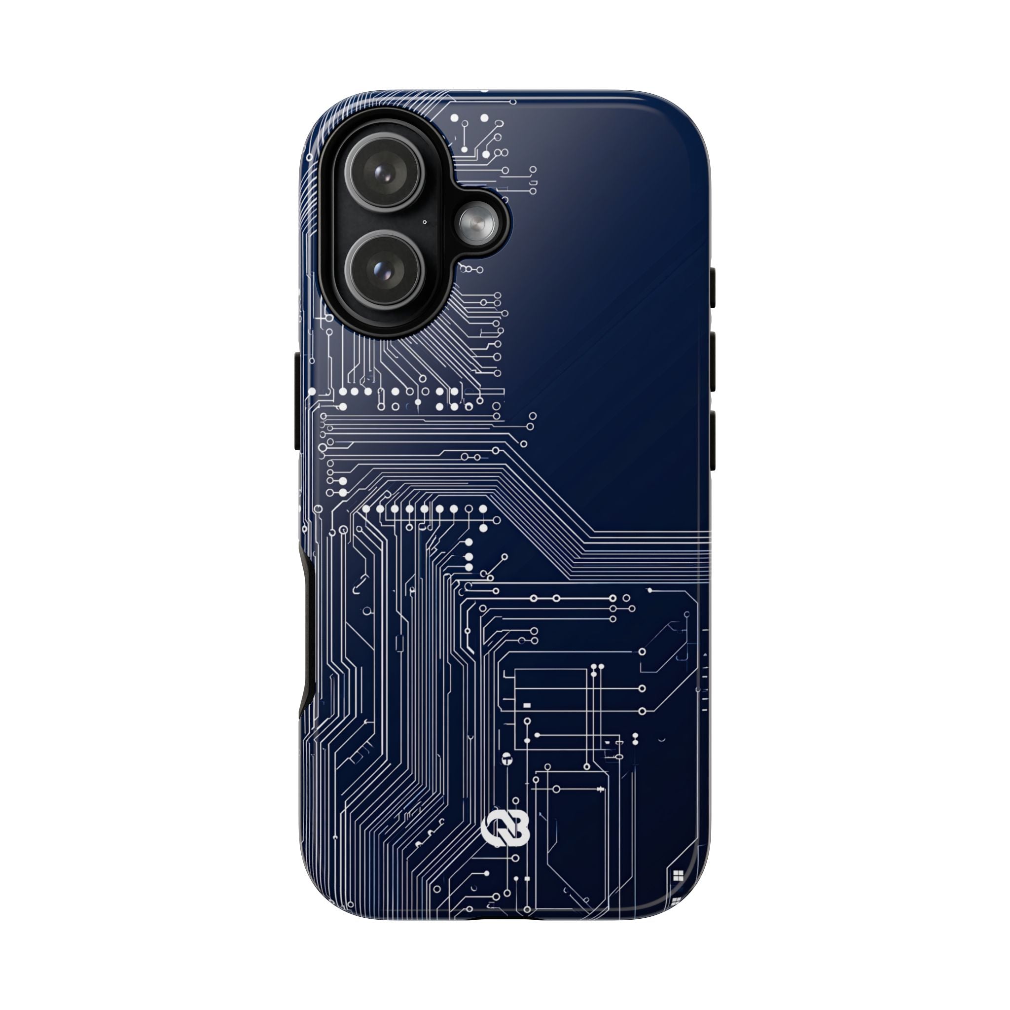 Blue Tough Phone Case for iPhone - Cobalt Data Stream