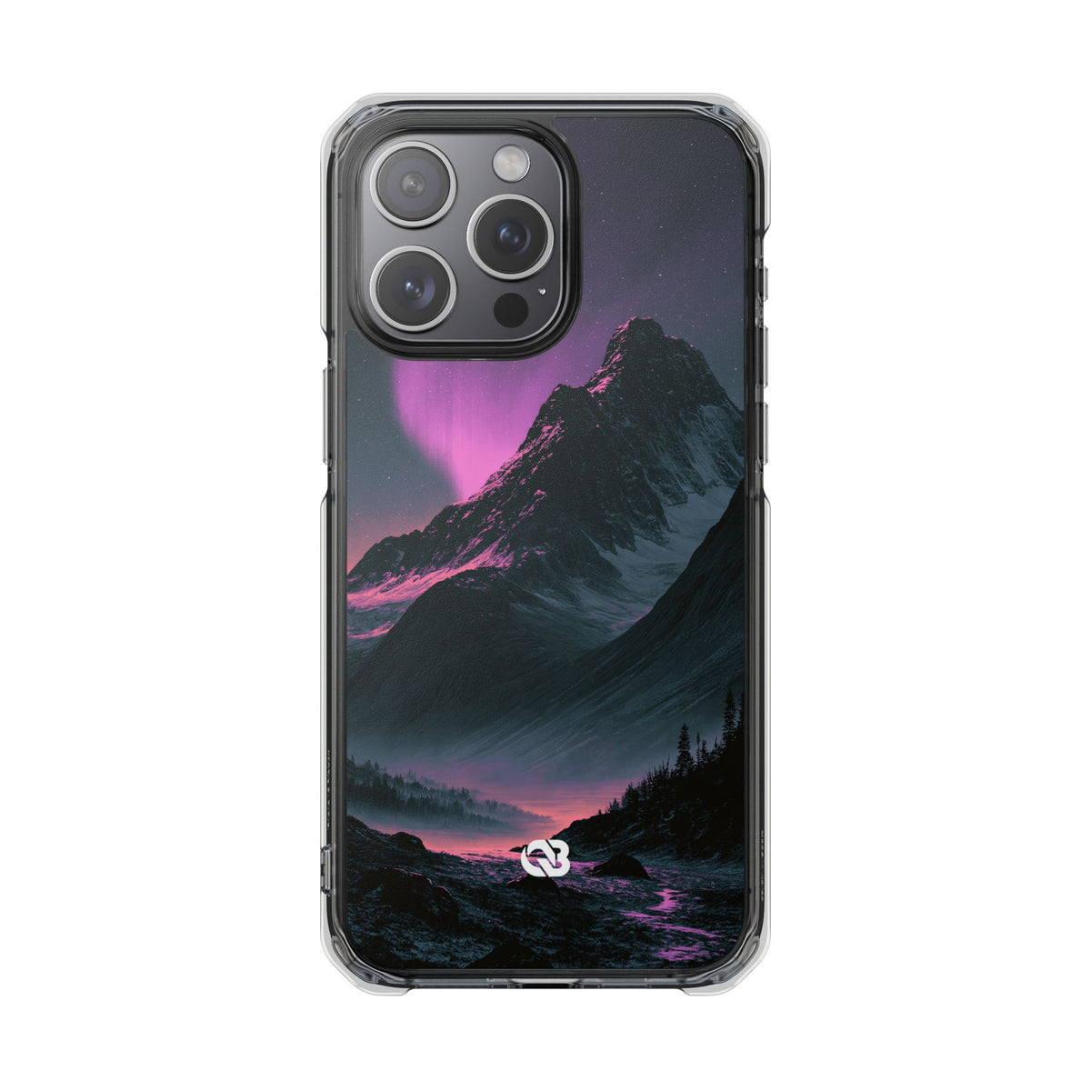 Arctic Aurora Summit · Clear Impact Magnetic Phone Case for iPhone · Black