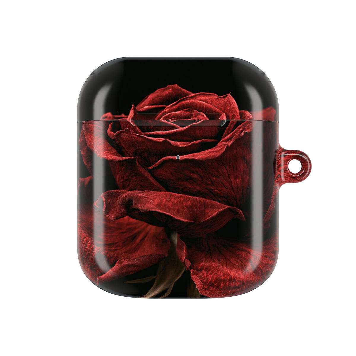 Crimson Noir Rose · Hard Case for AirPods & AirPods Pro · Black