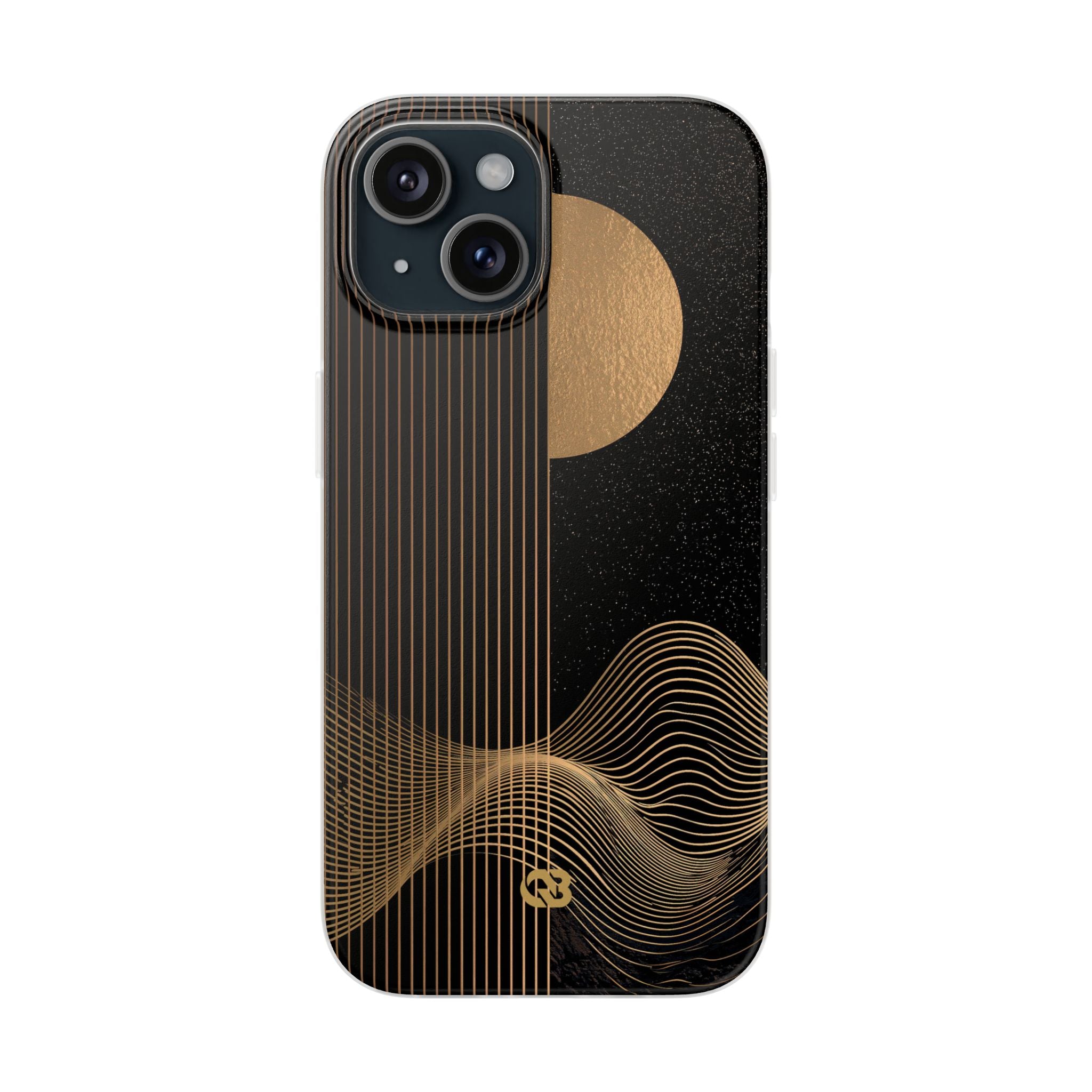 Gold Lite Phone Case for iPhone - Gilded Obsidian Dunes