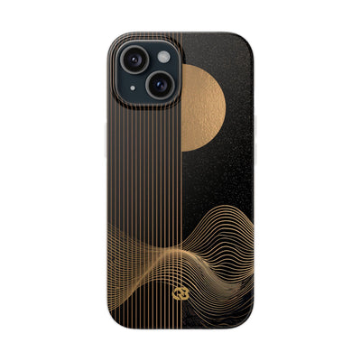 Gold Lite Phone Case for iPhone - Gilded Obsidian Dunes