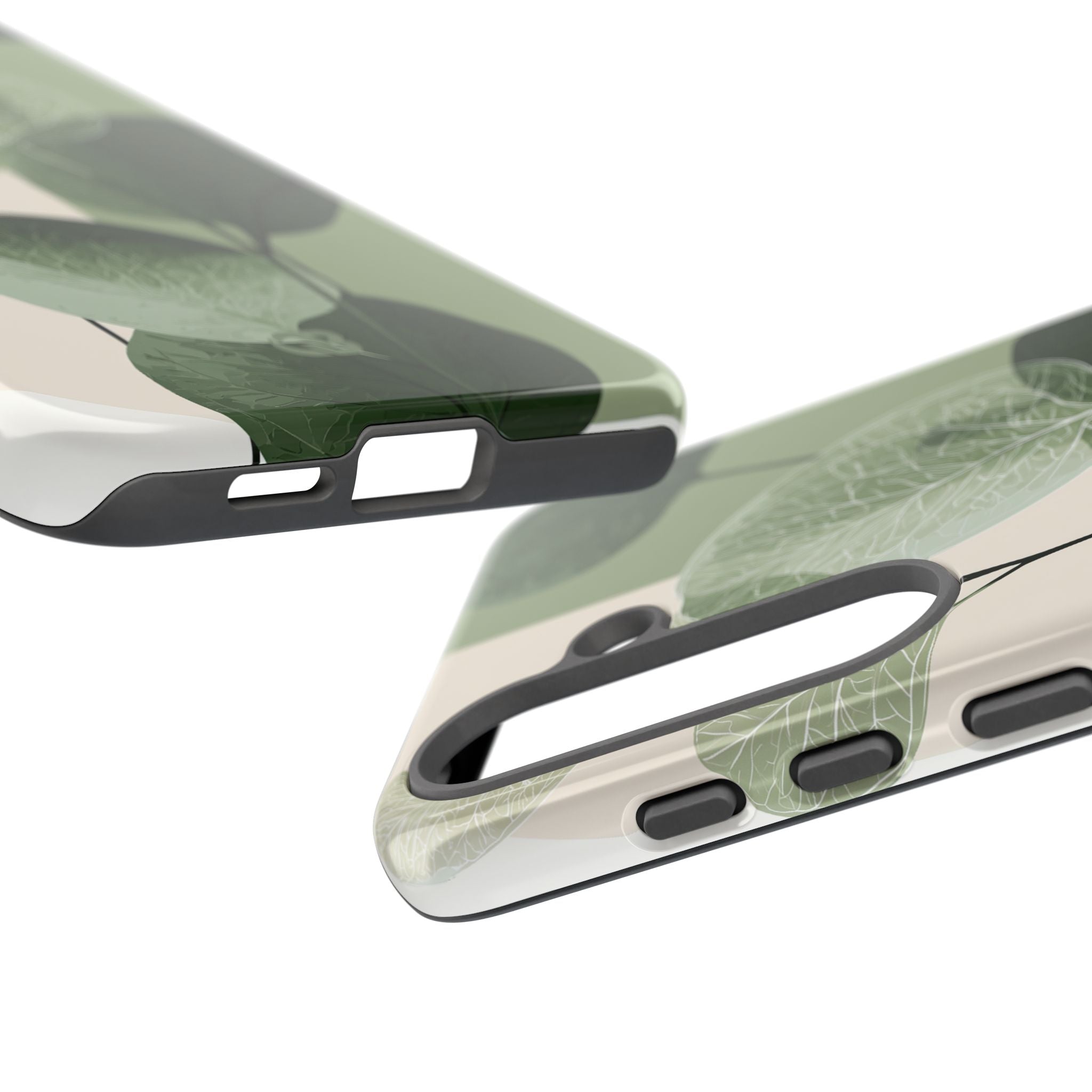 Green Tough Phone Case for Samsung - Sage Leaf Skeletals