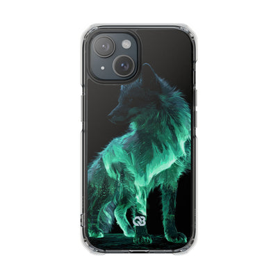 Nordic Aurora Fox · Clear Impact Magnetic Phone Case for iPhone · Teal