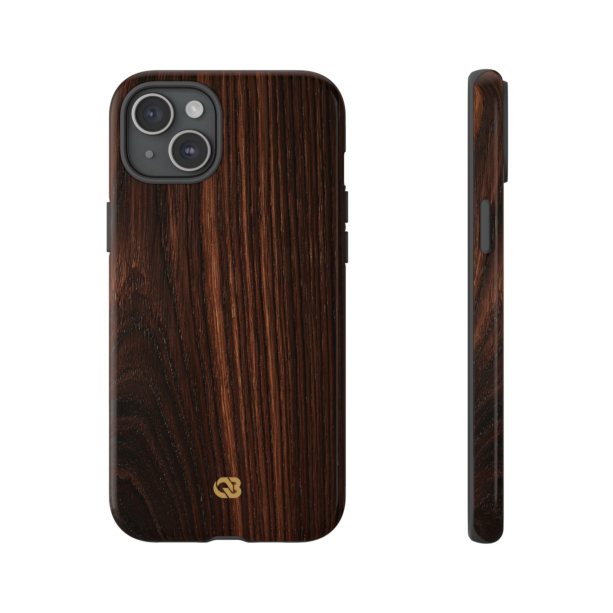 Brown Tough Phone Case for iPhone - Burnished Mahogany Grain