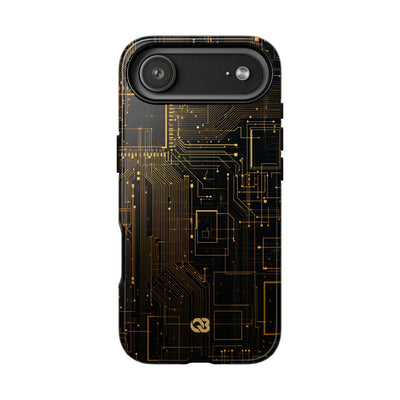 Gold Tough Phone Case for iPhone - Amber Core Mainframe