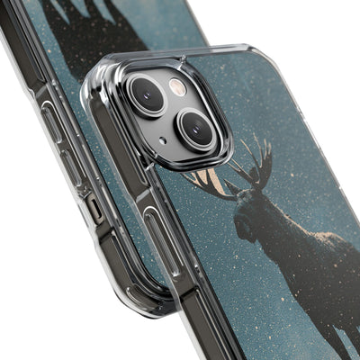 Nordic Boreal Moose · Clear Impact Magnetic Phone Case for iPhone · Blue