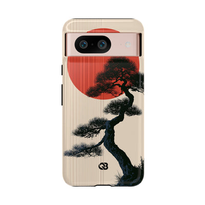Beige Tough Phone Case for Google Pixel - Kyoto Crimson Pine