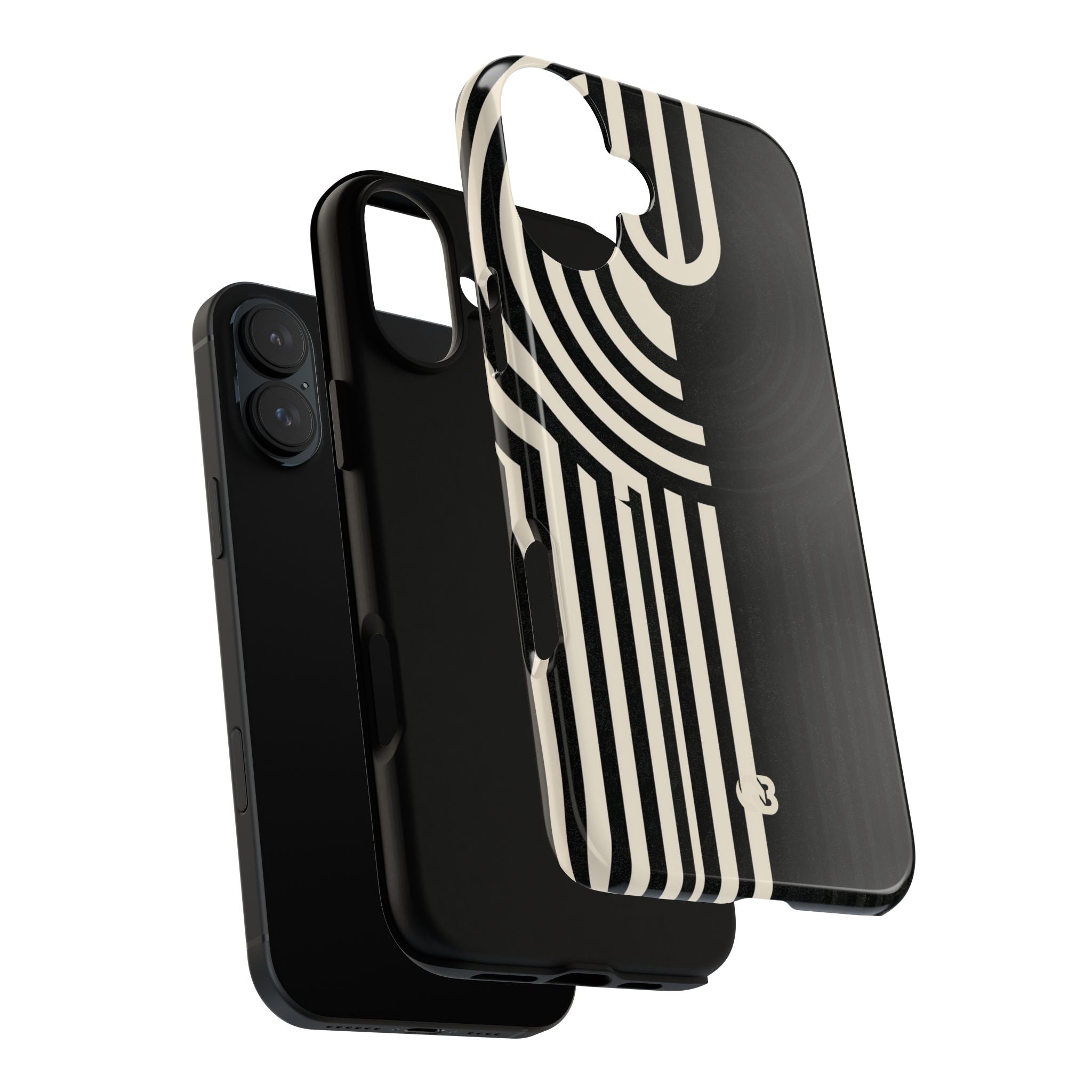 Beige Tough Phone Case for iPhone - Monolith Ivory Signal