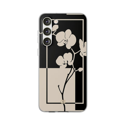 Beige Lite Phone Case for Samsung - Nocturnal Orchid Frame