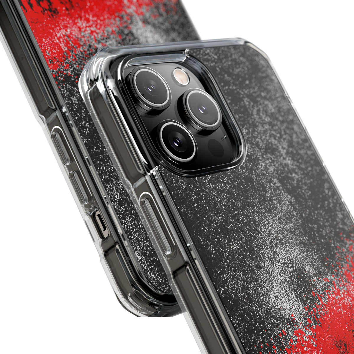 Crimson Noir Drip · Clear Impact Magnetic Phone Case for iPhone ·  Black