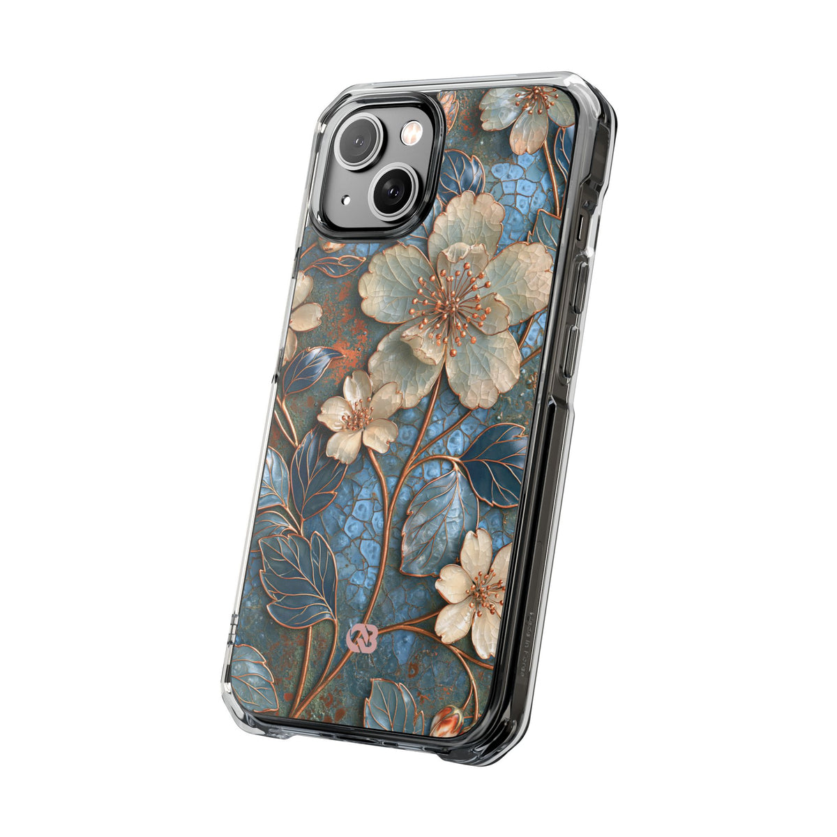 Gilded Blossom Reverie · Clear Impact Magnetic Phone Case for iPhone · Teal