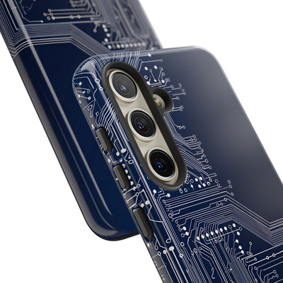 Blue Tough Phone Case for Samsung - Cobalt Data Stream