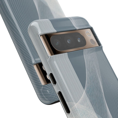 Grey Tough Phone Case for Google Pixel - Slate Mesh Horizon