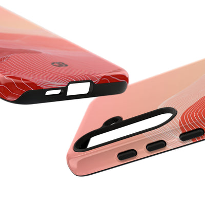 Red Tough Phone Case for Samsung - Crimson Ridge Contour