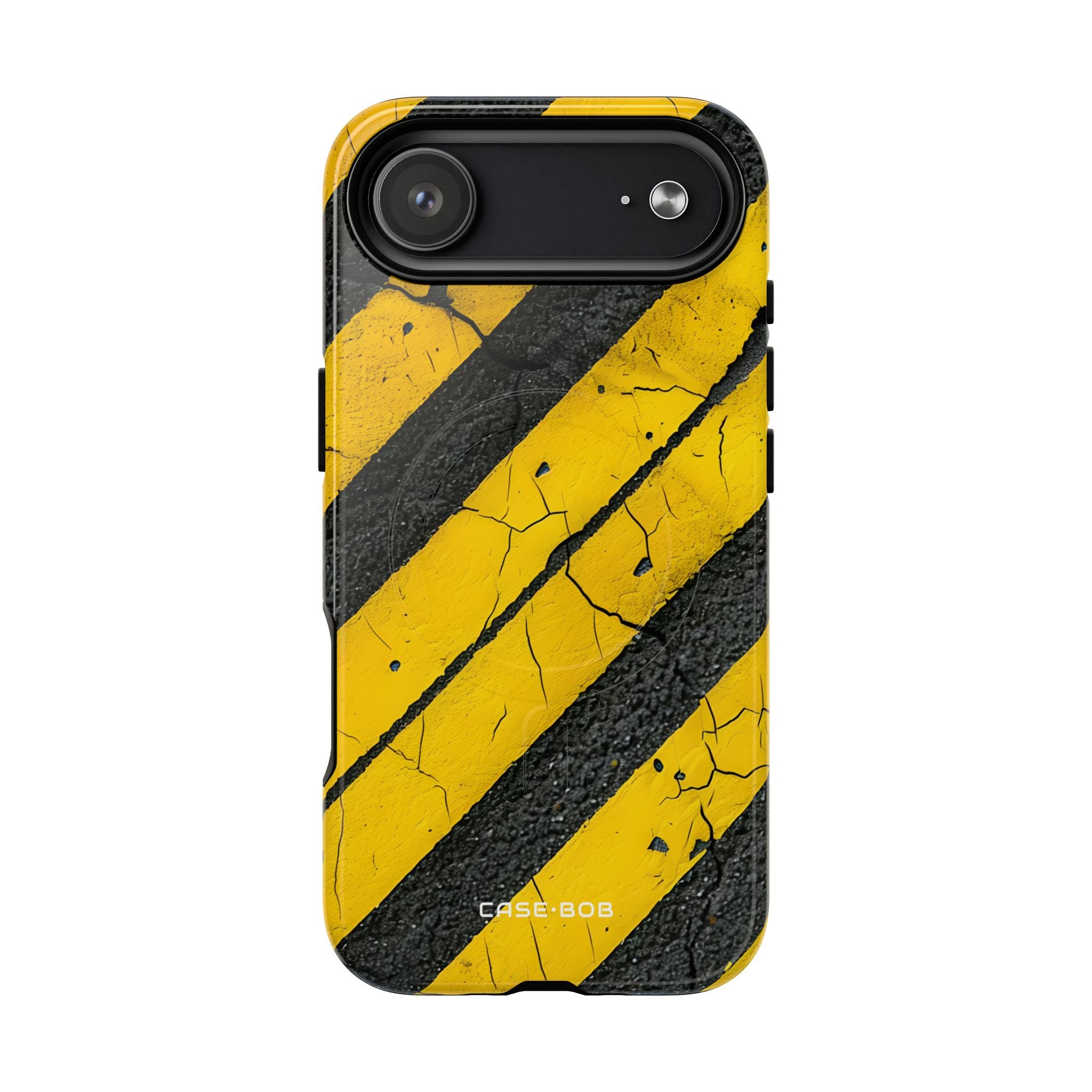 Yellow Stripe Distress iPhone 17 Air Case - Tough+ - CASE•BOB