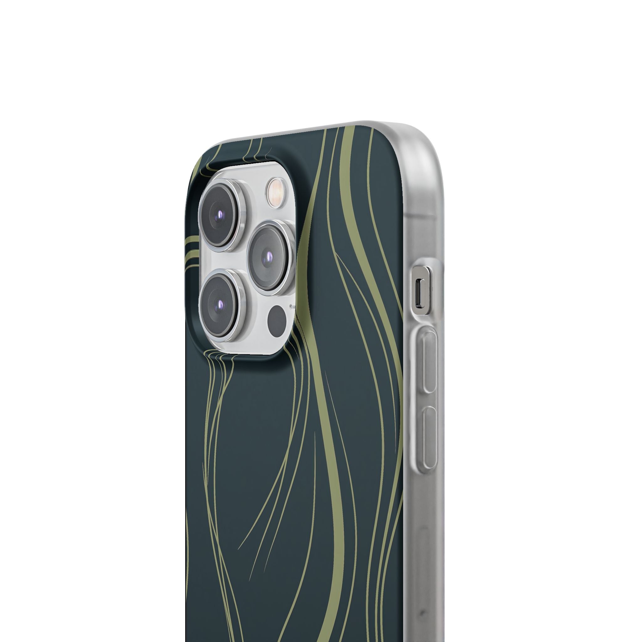 Green Lite Phone Case for iPhone - Obsidian Sage Flow