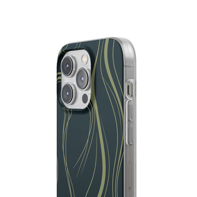 Green Lite Phone Case for iPhone - Obsidian Sage Flow