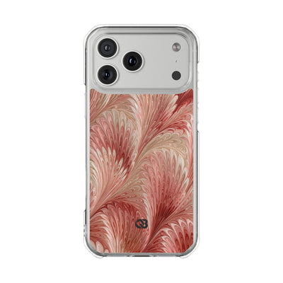 Blush Petal Plume · Clear Impact Magnetic Phone Case for iPhone · Pink