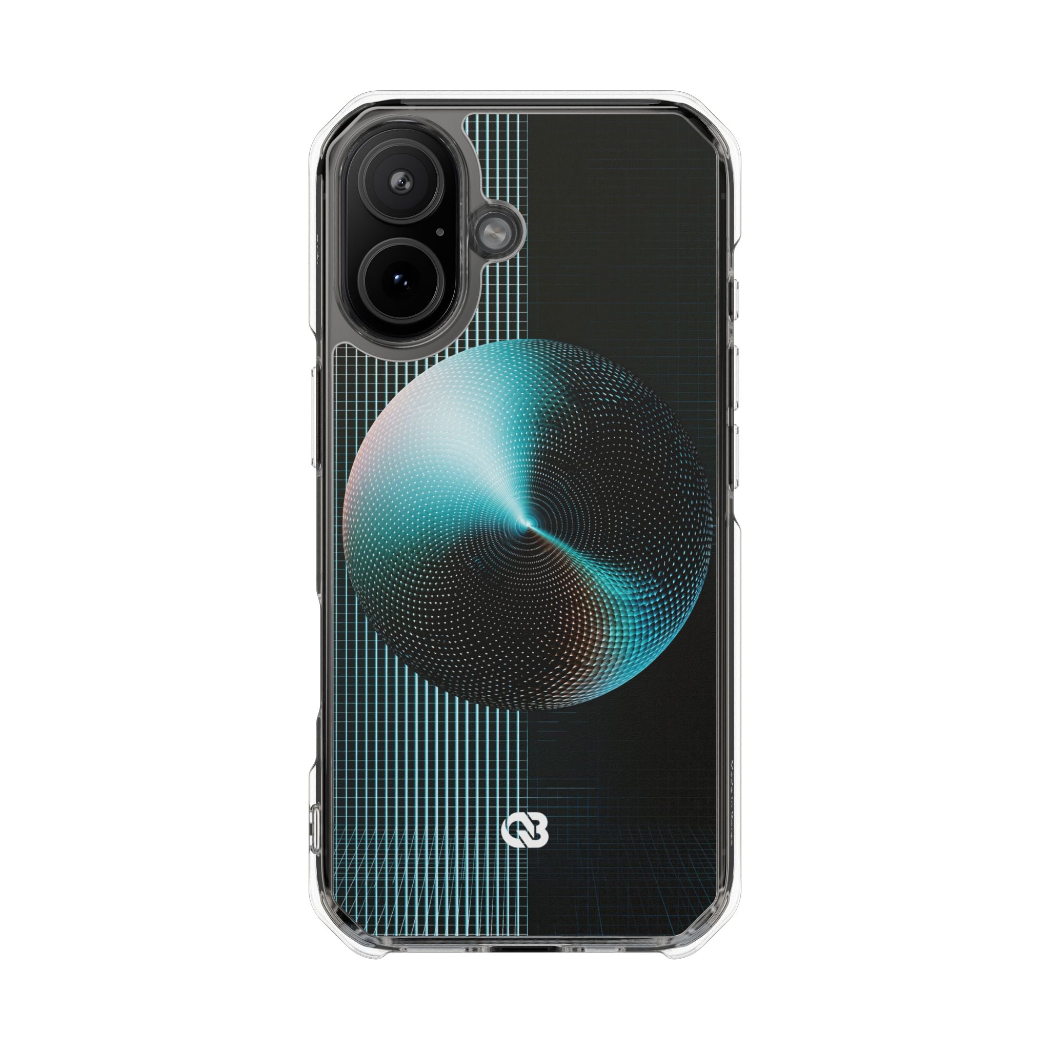 Blue Impact MagSafe Phone Case for iPhone - Cyan Vector Sphere