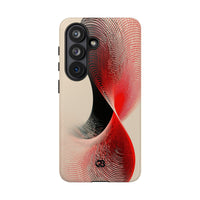 Red Tough Phone Case for Samsung - Crimson Grid Vortex