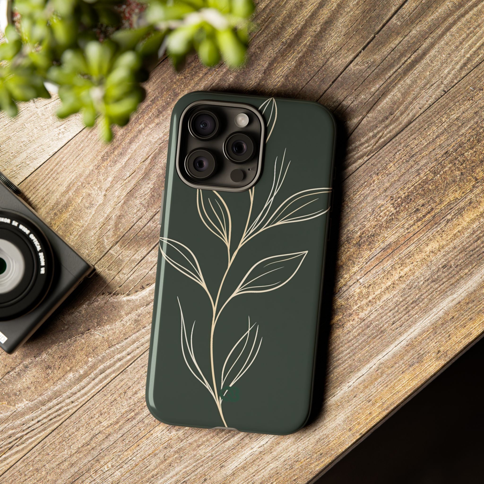 Green Tough Phone Case for iPhone - Deep Moss Willow