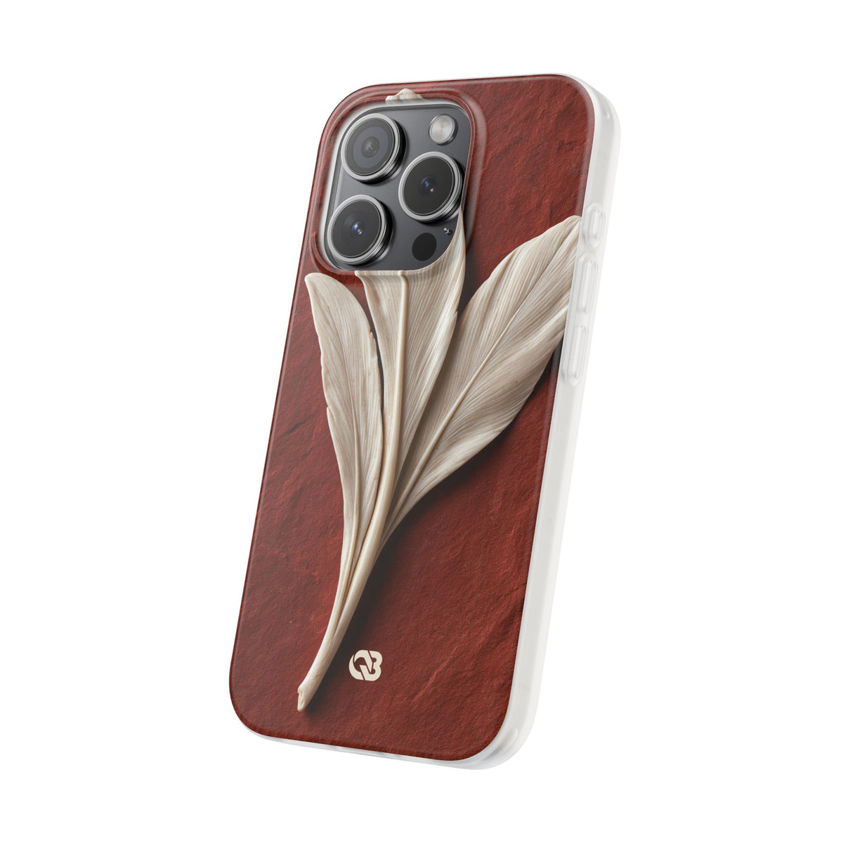 Carved Ivory Plume · Lite Phone Case for iPhone ·  Red