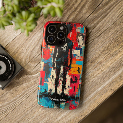 Spiky Skull Silhouette iPhone 16 Pro Max Case - Tough