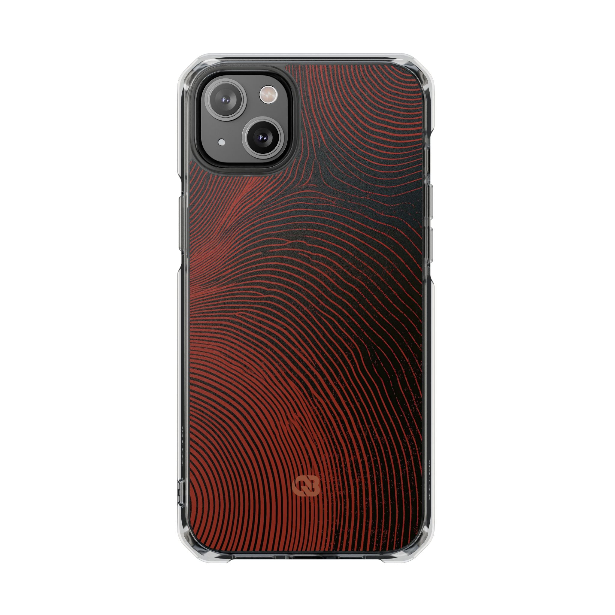 Red Impact MagSafe Phone Case for iPhone - Terracotta Nerve Map