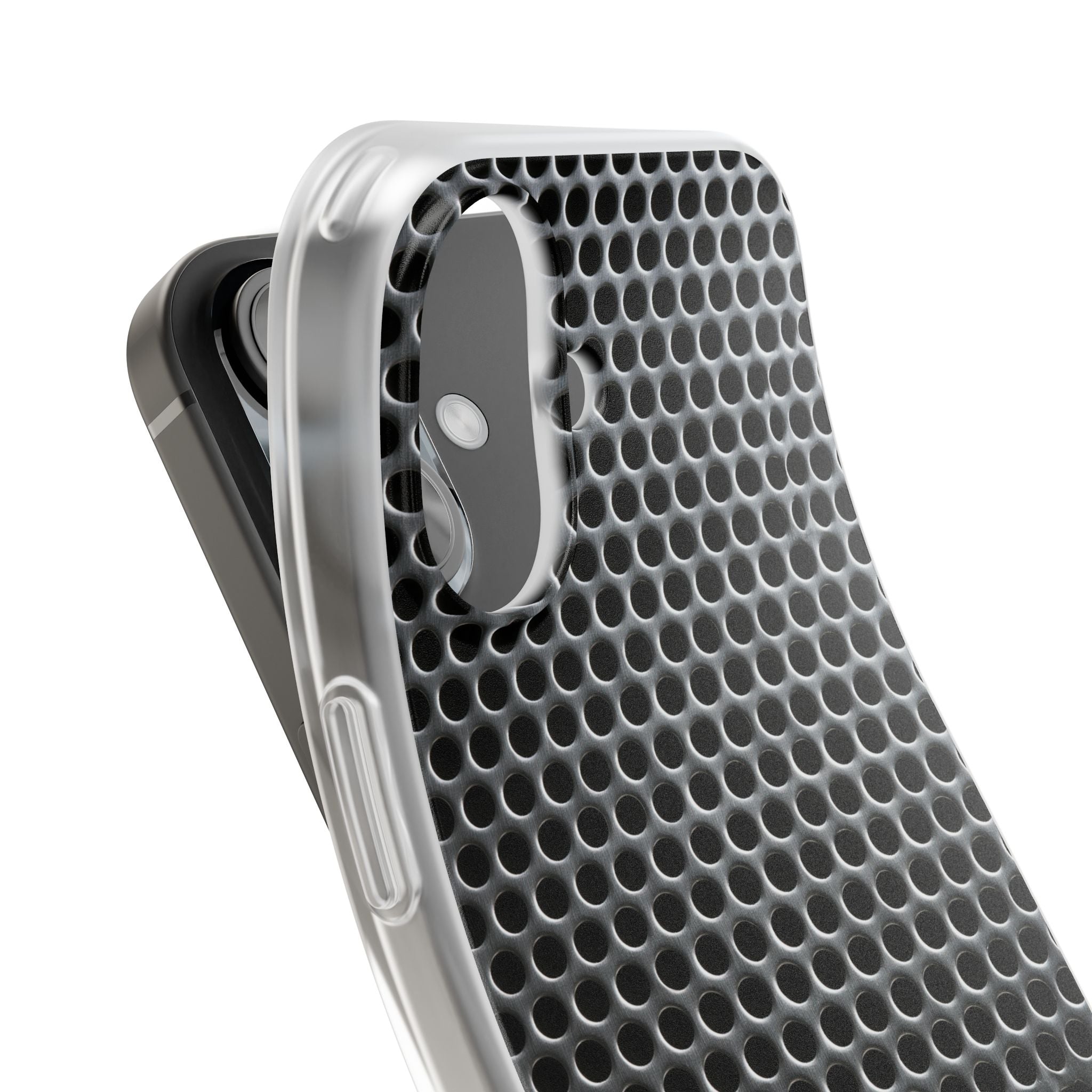 Silver Lite Phone Case for iPhone - Brutalist Steel Mesh
