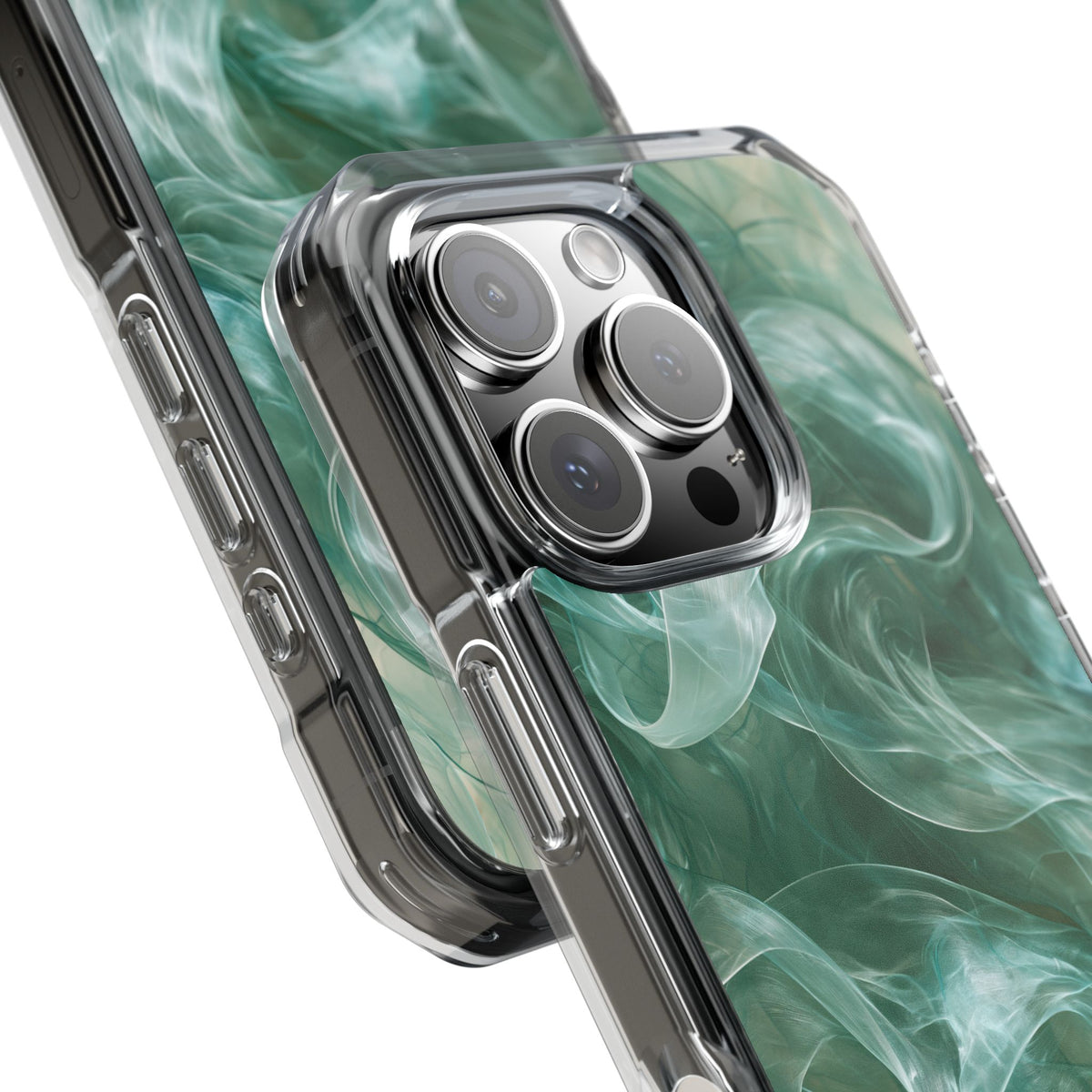 Translucent Aqua Flow · Clear Impact Magnetic Phone Case for iPhone · Teal