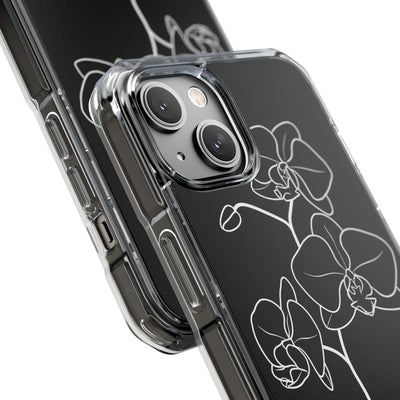 Black Impact MagSafe Phone Case for iPhone - Noir Alabaster Orchid