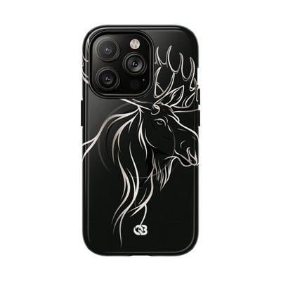 Nordic Moose Contour · Tough 2.0 Magnetic Phone Case for iPhone · Black
